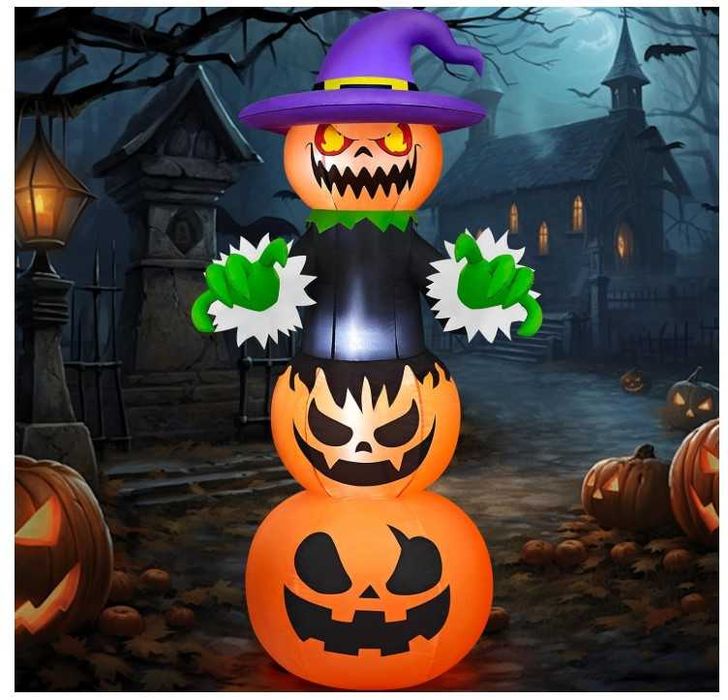 Nadmuchiwana dekoracja na Halloween dynia z oświetleniem LED 180cm
