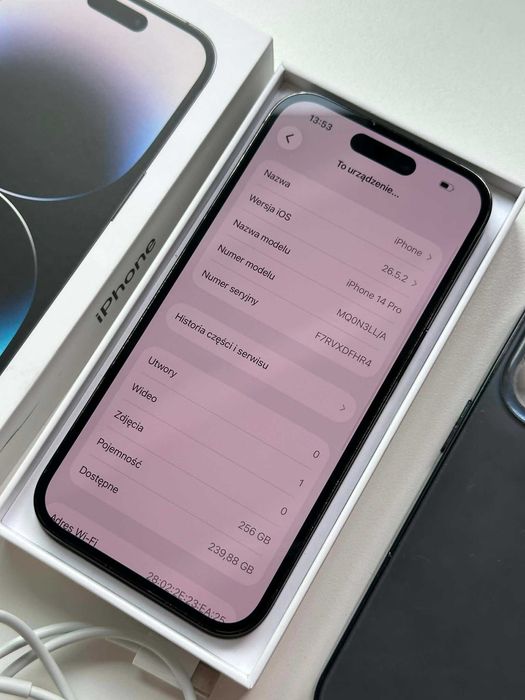 Apple iPhone 14 Pro 6 GB / 256 GB 5G czarny ESIM / USA / GWARANCJA