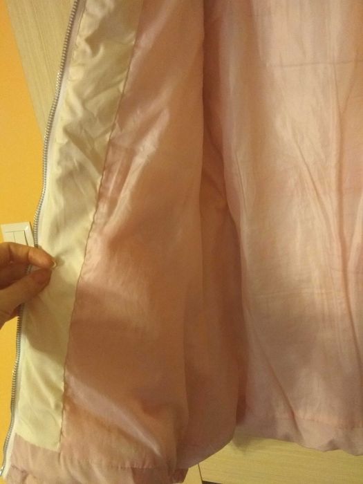 ** mega okazja modny z naszywka vogue płaszcz jasny różowy