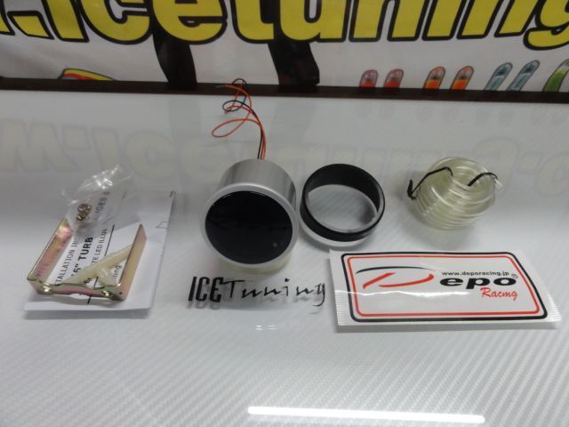 Manometro da Pressao do Turbo 3 bar Fundo Preto / smoke c/iluminaçao led branco Depo Racing Japan 52mm de diametro