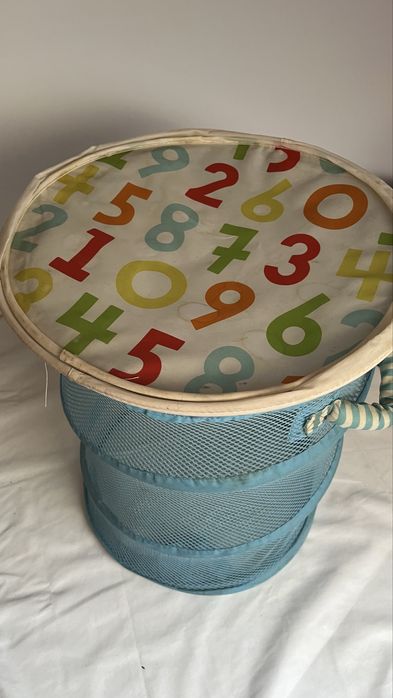 Cestos dobráveis infantis arrumação brinquedos (azul e vermelho)