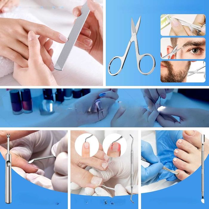 Zestaw do Manicure i Pedicure INXEN 7 el. Cążki Nożyczki Pilnik