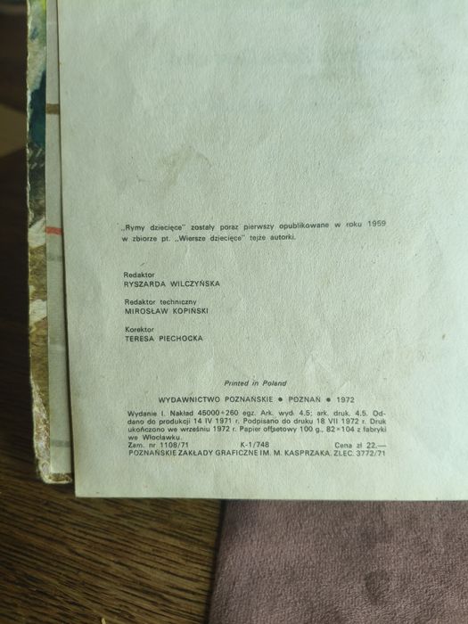 Książka Rymy dziecięce ⁵⁸