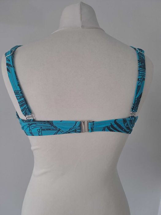 Góra od bikini niebieska w liście 44(85C)