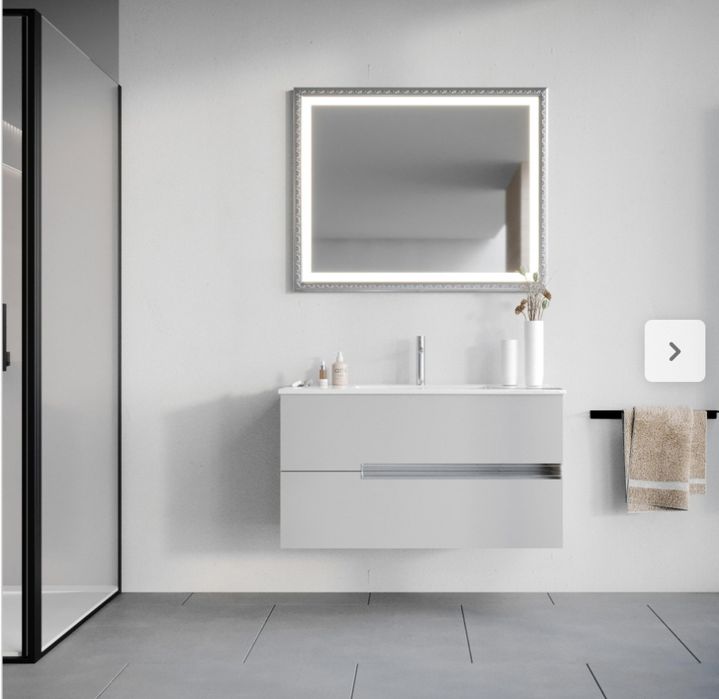 Movel casa de banho c 2 gavetas 100x46x54cm cinzento novo