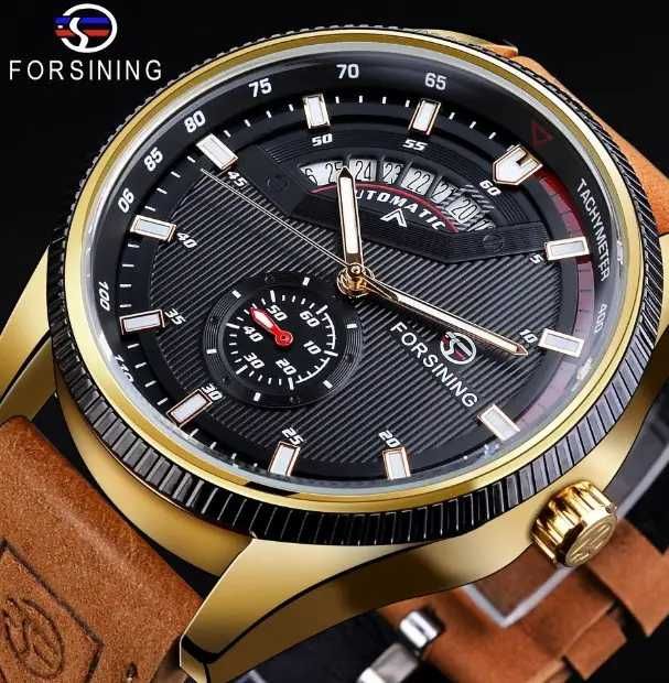 Чоловічий механічний наручний годинник часы часи Forsining GMT1218-2
