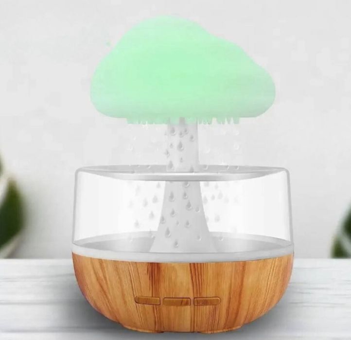 Ночник,Зволожувач повітря,аромадіфузор Гриб з ефектом дощу.
