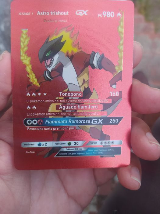 Astro trishout carta italiana PS 980 holo vermelha jogada - oferta dos portes de envio