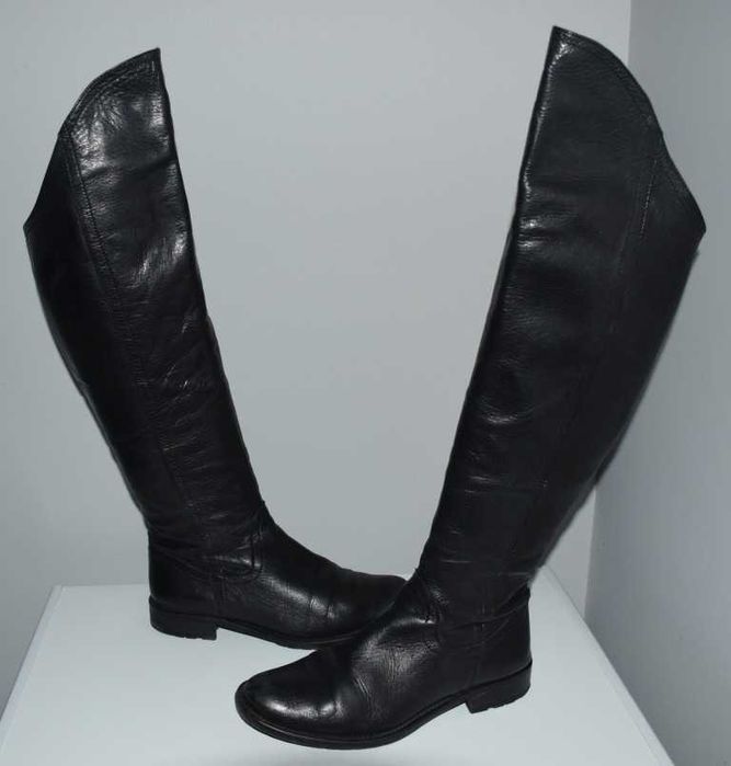 Botas de cano alto, de senhora, n.º 38, em pele genuína de elevada qualidade – made in Portugal