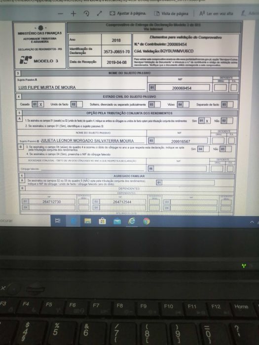 IRS 2019 envio declaração