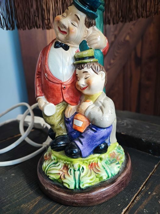 Ciekawa francuska stara lampa Vintage