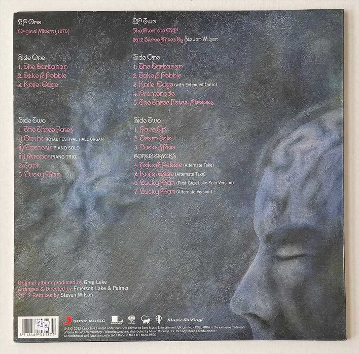 2LP Emerson Lake & Palmer – S/T. NOVO, mas não selado.