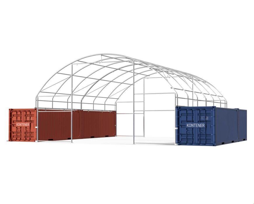 10x12m Namiot ZADASZENIE do kontenerów WEJŚCIE+WJAZD