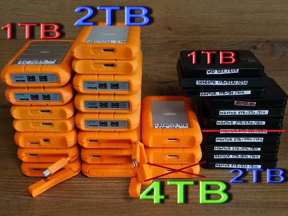 Зовнішній диск LaCie Rugged 4TB 2TB 1TB, ip67 від вологи пилу та ударів, Samsung, WD, Maxtor, Seagate