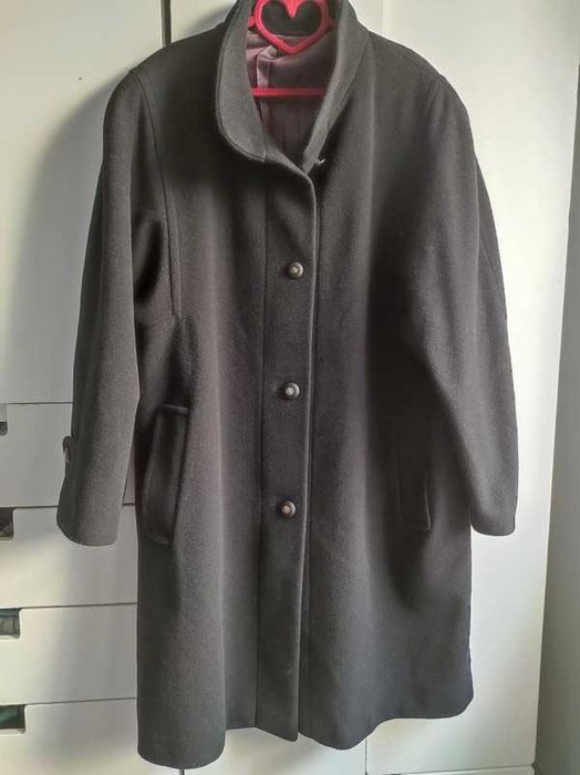 Duży wełniany Płaszcz 100% wełna  roz 46/44 oversize
