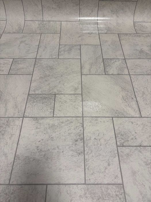 Wykładzina PCV Gumolit Płytki Kafla Bielona Połysk szer. 3m - GRUBA MOCNA