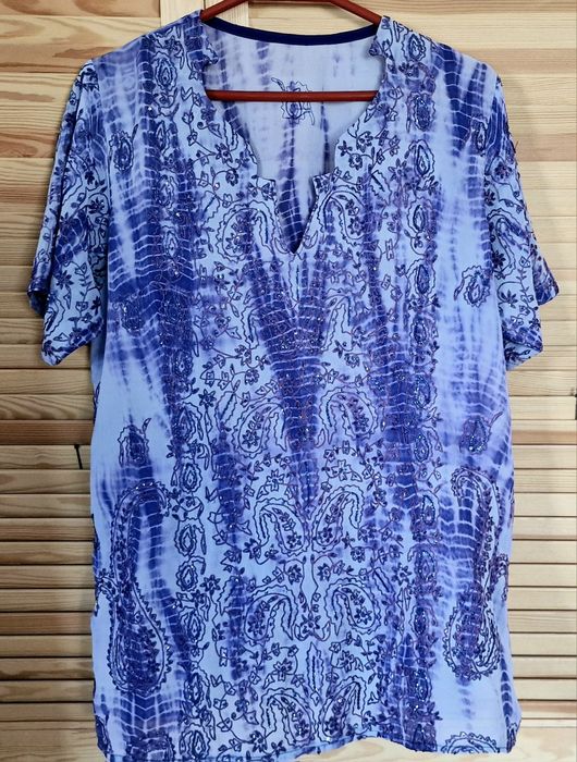 Przepiękna lekka bluzka fioletowa 44 46 wymiana garderoby