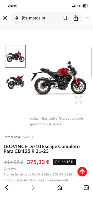 Escape leovince lv-10 para cb125r