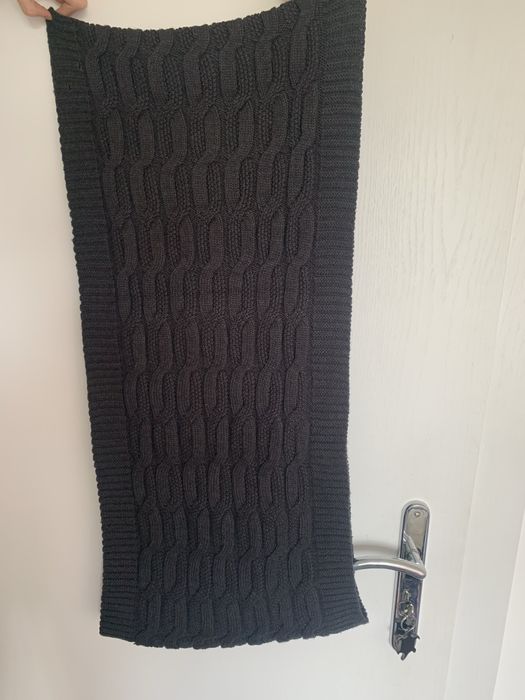 Женский шарф хамут темно-серый и сиреневый