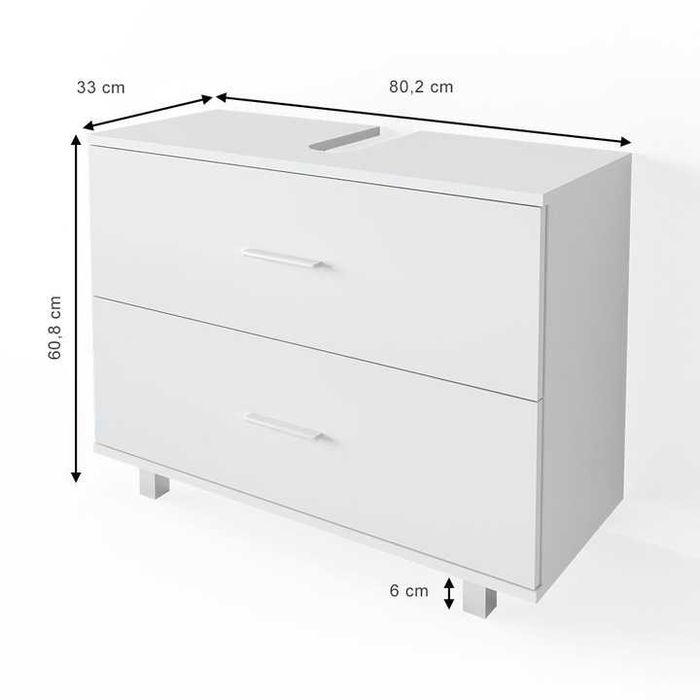 SZAFKA pod umywalkę komoda biały 80 cm DUŻY wybór DaMaOutlet.pl