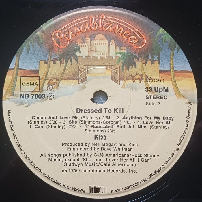 KISS – Dressed to Kill (1977, Germany, Casablanca Records)