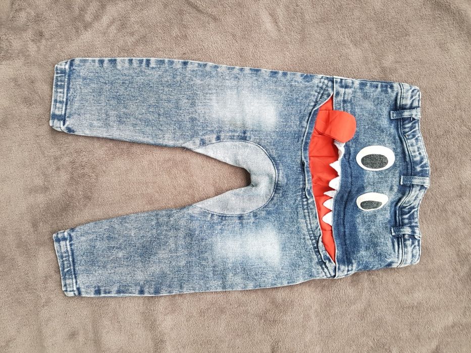 Spodnie jeansowe 92 z językiem jeansy baggy