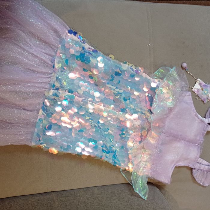 Sukienka strój przebranie karnawałowe syrenka Ariel r.122-128