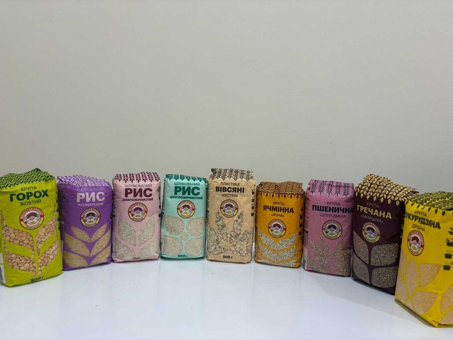 Крупи родинна щедрість 900 г оптом, гречка,рис , манна,кус кус, горох