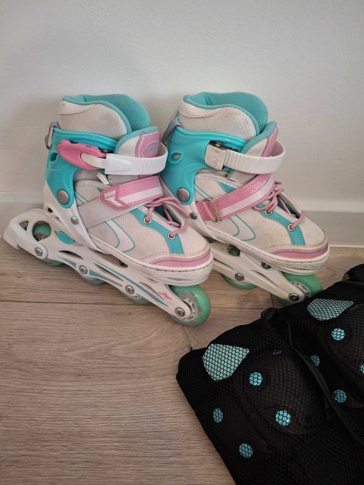 Rolki dziewczęce + ochraniacze