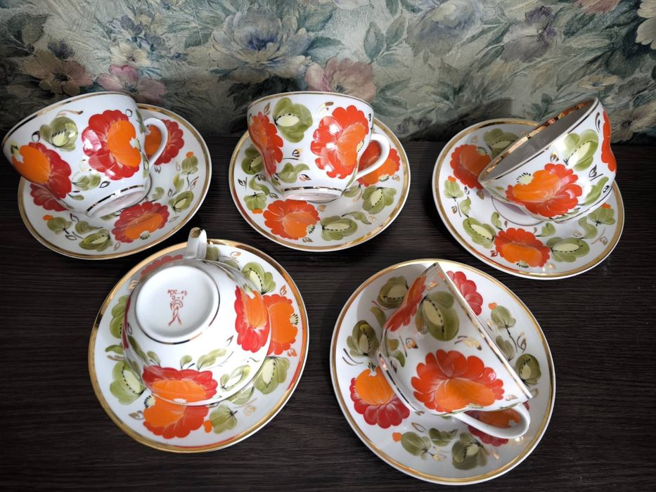 Чашки ручний розпис великі КремГес СРСР