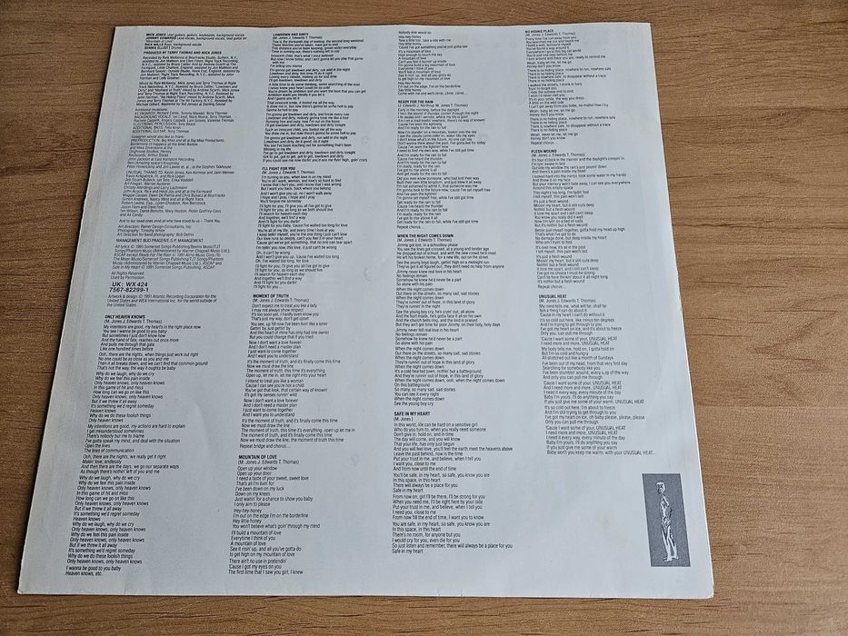 FOREIGNER Unusual Heat LP 1991 Super Stan i Odsłuch - First press