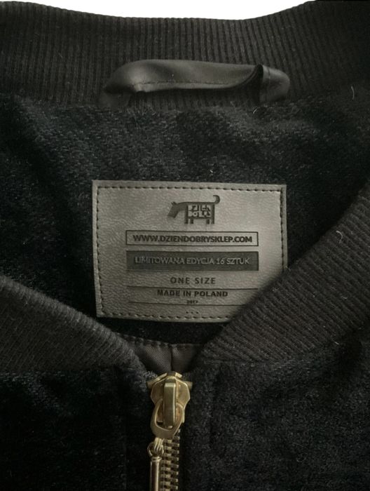 DZIEŃDOBRY bluza kurtka bomberka S M welur czarna unikat 16 egz.