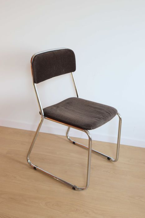 Włoskie chromowane krzesło w stylu Bauhaus vintage