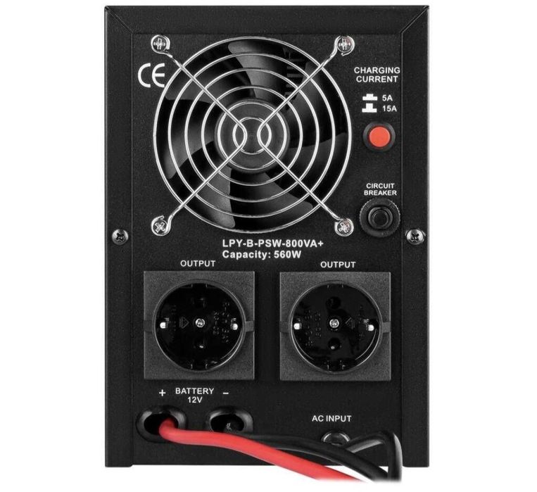 ДБЖзправильною синусоїдою12V
LPY-B-PSW-800VA+ (5б0ВТ) 5А/15А