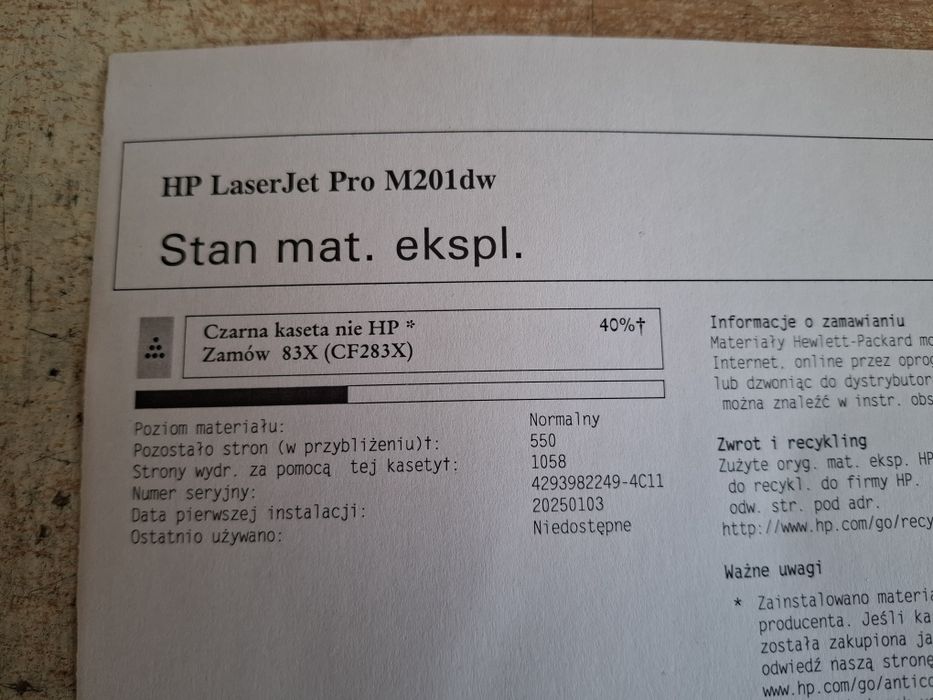 Drukarka Hp Laserjet Pro m201dw