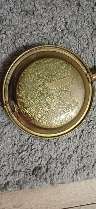 Винтажная латунная грелка для кровати, также известная как грелка-сков