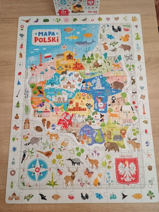 Puzzle CzuCzu Obserwacyjne 117 elementów Mapa Polski, Zabawa i Nauka +5