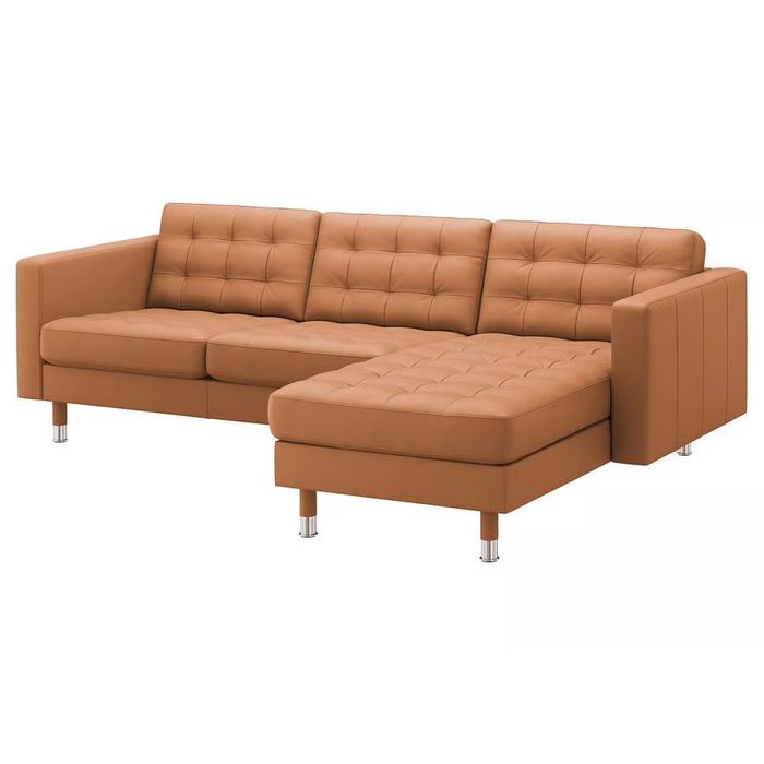 Ikea LANDSKRONA
Ikea Landskrona sofa 3 osobz szezlongiem złoto-brązowy