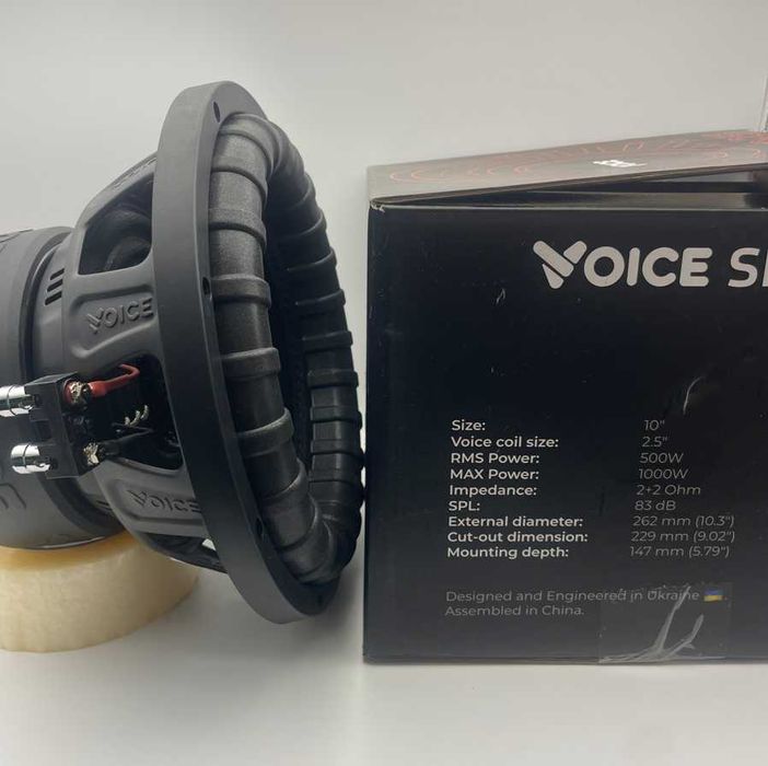 Динамік на саб  10 дюймів сабвуфер 25см 500вт rms 2+2 ом