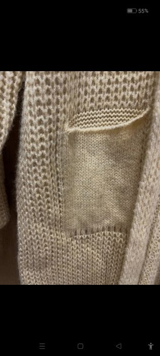 Nowy Długi kardigan w kolorze kremowo-beżowym, nowy