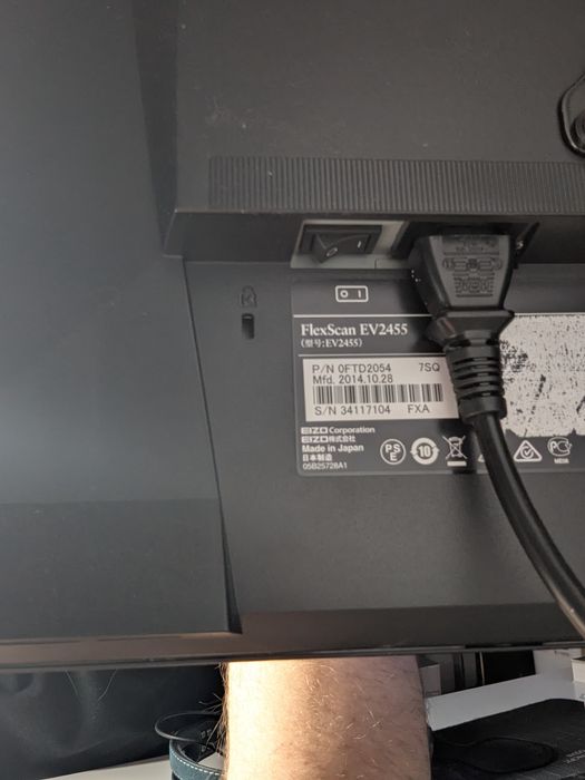 Bezramkowy Monitor 24" EIZO EV2455 BLACK 1920x1200 bez podstawy