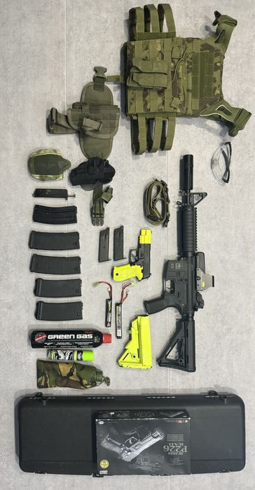 Arma de Airsoft M4A1 Evolution Recon MK18 Carbontech e Pistola P226 TM