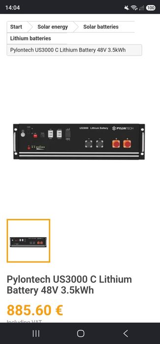 Pylontech US3000C lithium battery