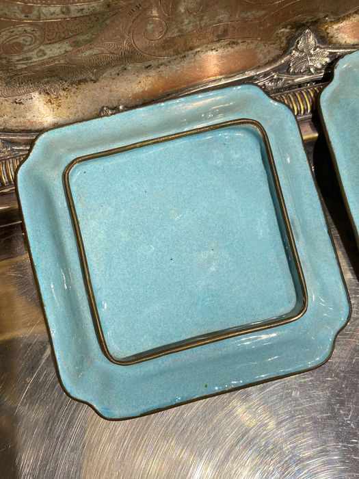 Aneleira Bandeja Esmalte Cantão China séc XIX 10,7 cm