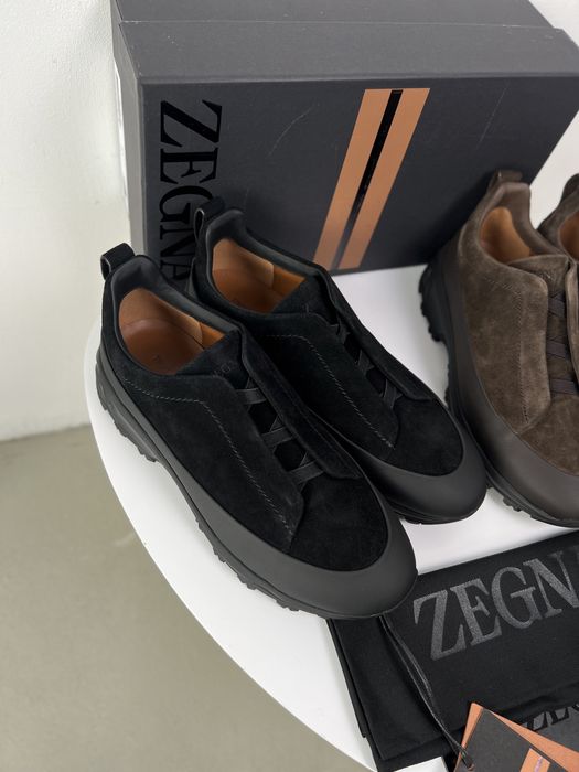 Мужские замшевые кроссовки Zegna ботинки натуральная кожа Зенья ob445