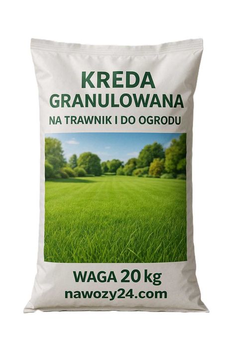 Kreda granulowana na trawnik i do ogrodu, ogranicza i hamuje mech 20kg