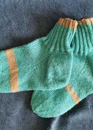 Носки бірюзові теплі в'язані