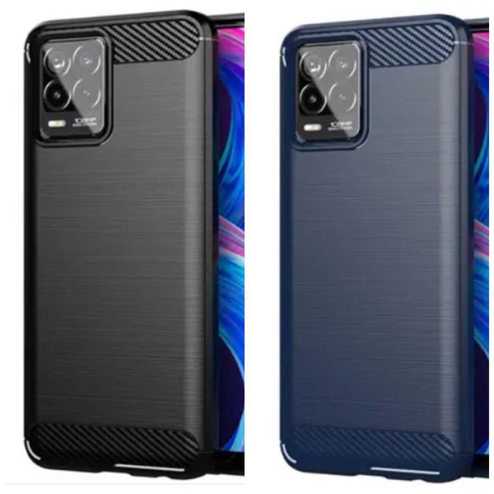 Противоударный чехол бампер для Realme 8 8 Pro карбон Реалме 8 8 Про