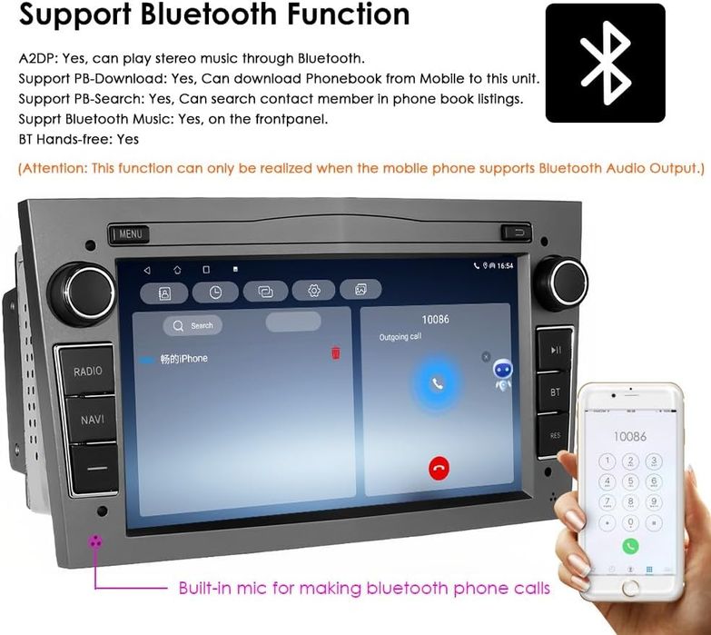 Rádio de Carro Android 13 com CarPlay para Meriva/Tigra/Astra/Vectra