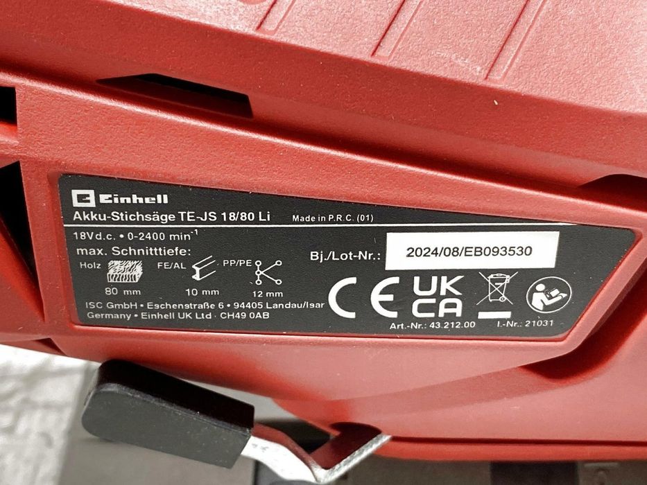 WYRZYNARKA elektryczna 18V akumulatorowa drewno metal